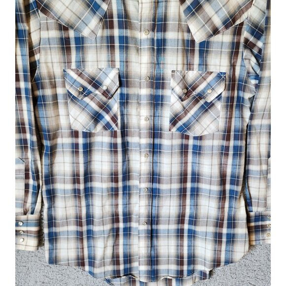 Plains Westernwear Multicolor Plaid Rodeo Cowboy Pearl Snap Shirt Size Small - Picture 3 of 12